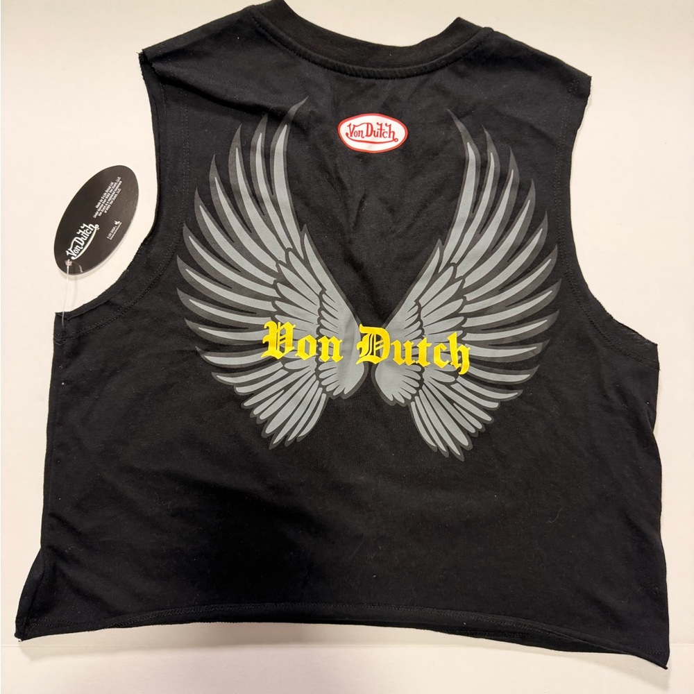 Von Dutch Black Graphic Muscle T-shirt Size Medium - Picture 4 of 8